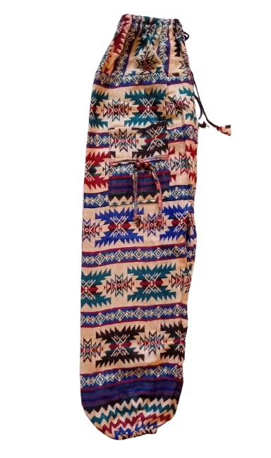 Bohotusk Blue Multi Cross Woollen Fleece Harem Pants M/L Only