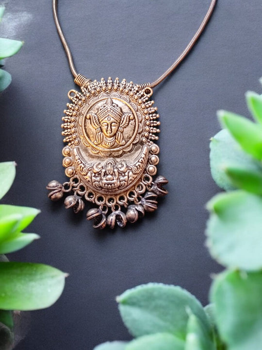 Bohotusk Shiva Crest With Tassle Design Pendant Necklace