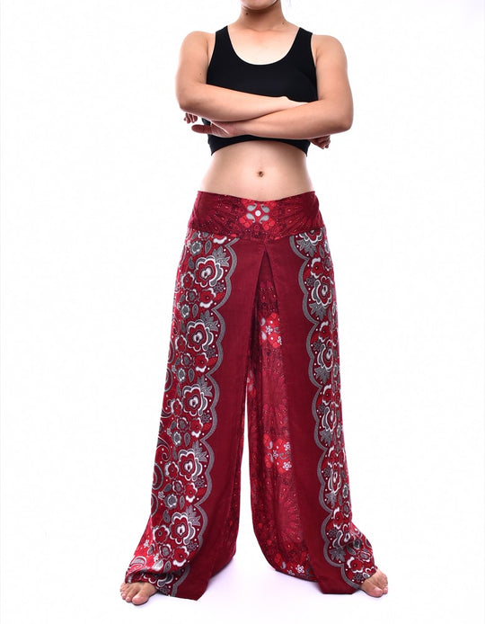 Bohotusk Red Ink Splash Womens Palazzo Pants S/M (UK 8 - 12)