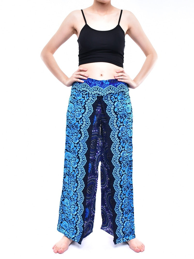 Bohotusk Blue Sun Beam Womens Palazzo Pants S/M (UK 8 - 12)