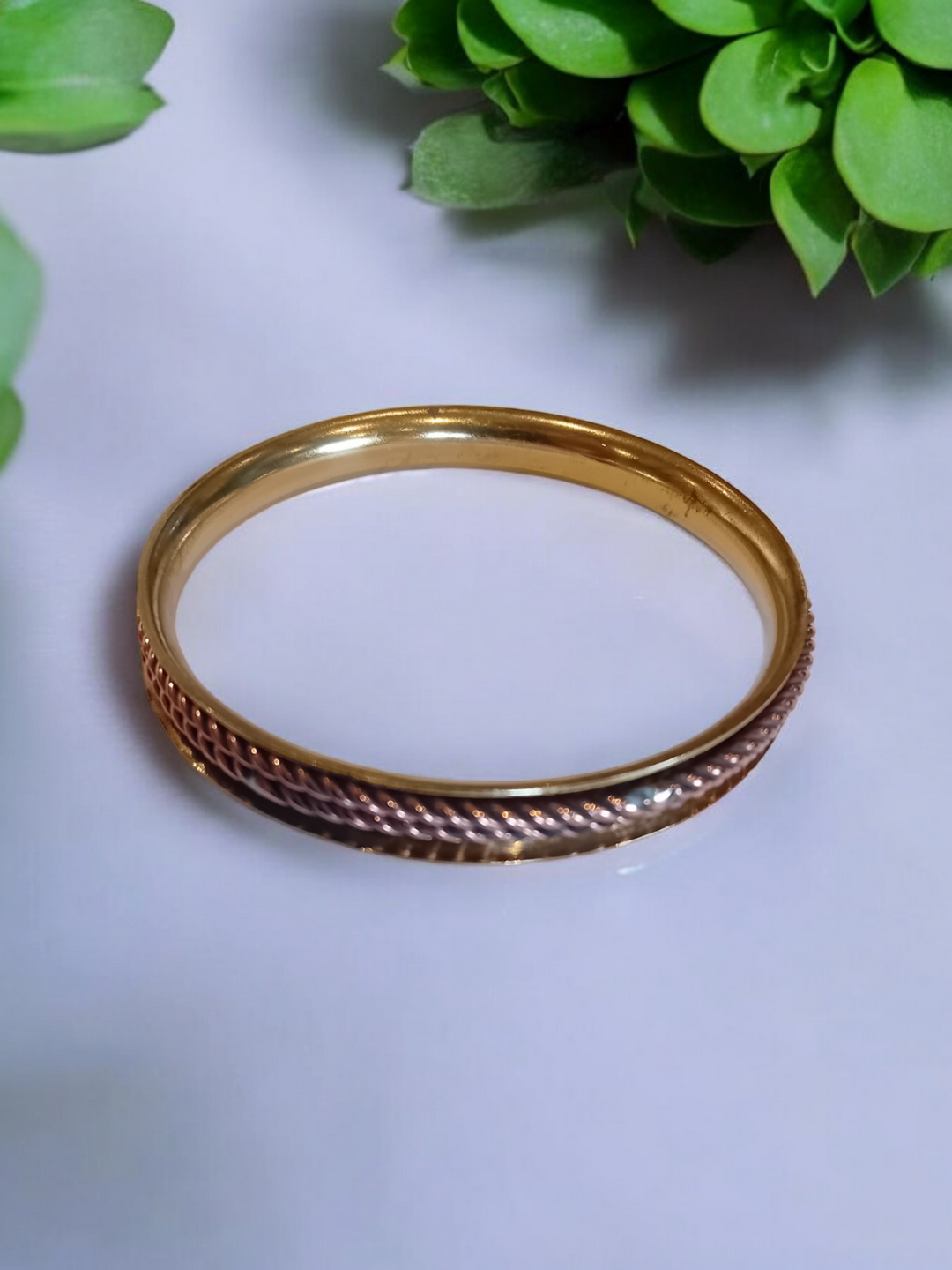 Bohotusk Rope Design Brass Bangle Bracelet