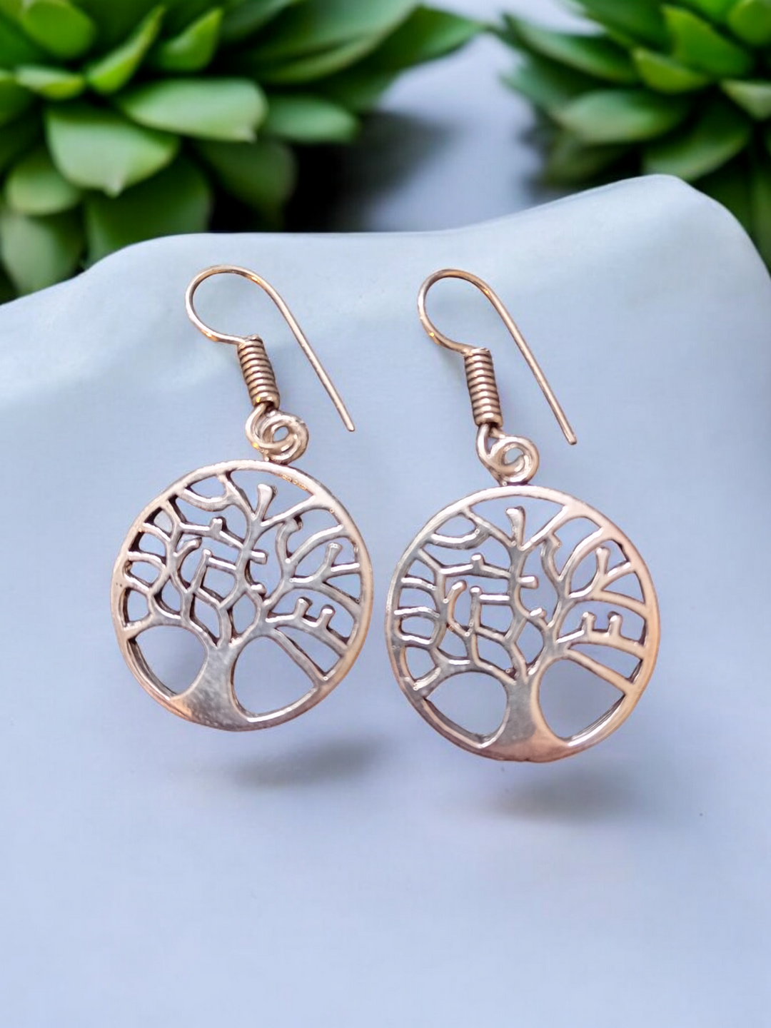 Bohotusk Silver Tree of Life Earrings GS Oxidised Silver