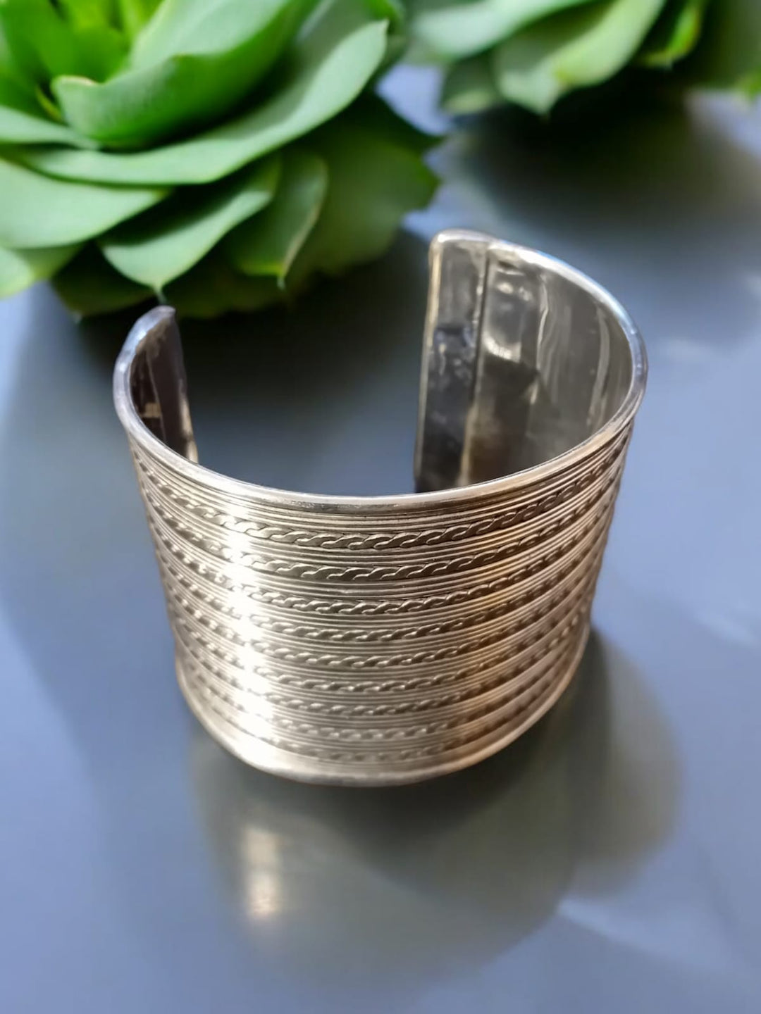 Bohotusk Layered Adjustable Cuff Silver Bangle Bracelet