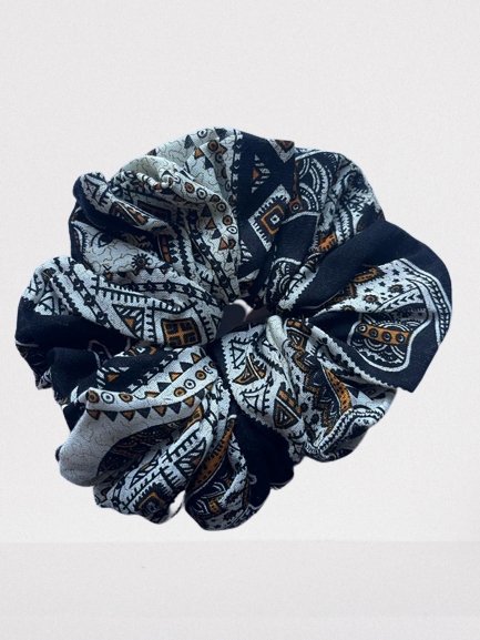 Black Elephant Savannah Hair Scrunchie Ties