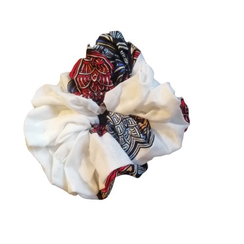 White Moon Shell Hair Scrunchie Ties