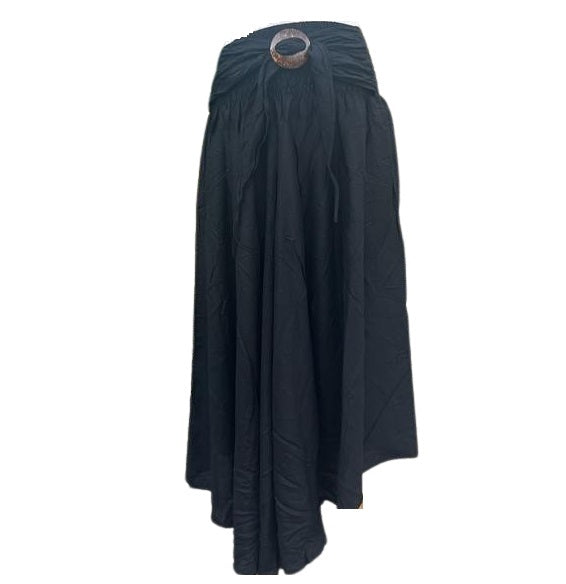 Bohotusk Plain Black Long Skirt With Coconut Buckle (& Strapless Dress) S/M to 3XL