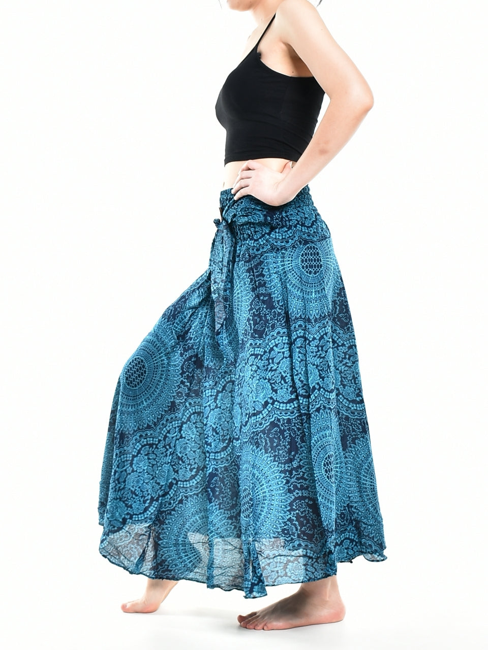 Bohotusk Blue Night Glow Long Skirt With Coconut Buckle (& Strapless Dress) S/M Only