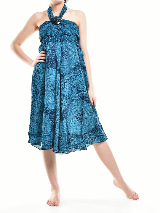 Bohotusk Blue Night Glow Long Skirt With Coconut Buckle (& Strapless Dress) S/M Only